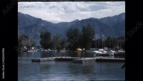 Utah Lake State Park 1971 - Views of the Wasatch Range from Utah Lake State Park near Provo, Utah in 1971.   photo