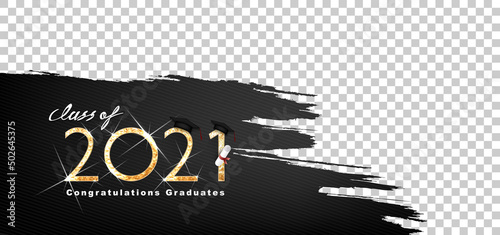 Graduation, Class of 2022 Vector text gold design space for text and photo, congratulation event, T-shirt, party, high school or college graduate. Lettering for greeting, invitation card
