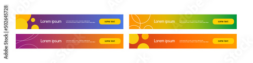 Banners for contextual advertising in search engines. Minimalistic design of horizontal advertising banners. Gradient bright colored banners. Vector banners.
