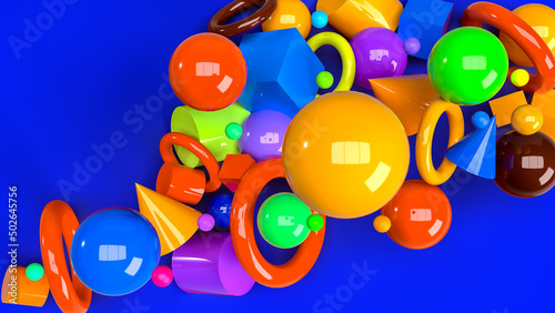 Realistic 3D Colorful Shapes Background