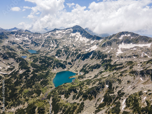 Aerial view of Pirin Mountain near Muratov peak, Bulgaria