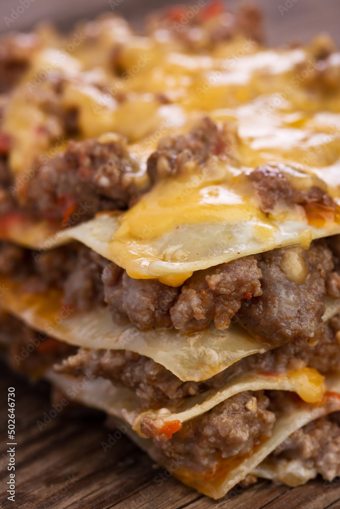 Lasagna. Photo of food on a white background Lasagna. Photo of food on a white background