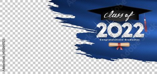 Graduation, Class of 2022 Vector text silver design space for text and photo, congratulation event, T-shirt, party, high school or college graduate. Lettering for greeting, invitation card