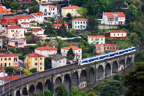Aerial view of the railway of Trieste in Italy, Europe photo