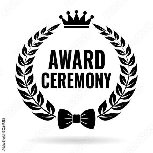 Award ceremony vector sign with laurel wreath