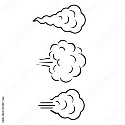 Puff of wind, air cloud vector cartoon