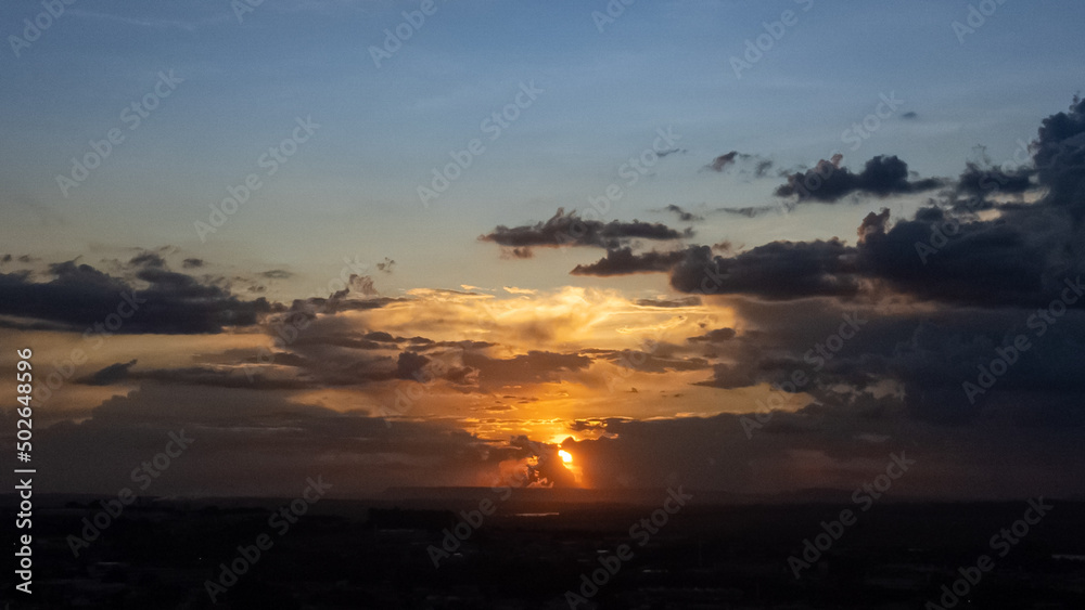Sunset, wonderful sunset in Brazil, drone photo, natural light. Sunset, wonderful sunset in Brazil, drone photo, natural light.