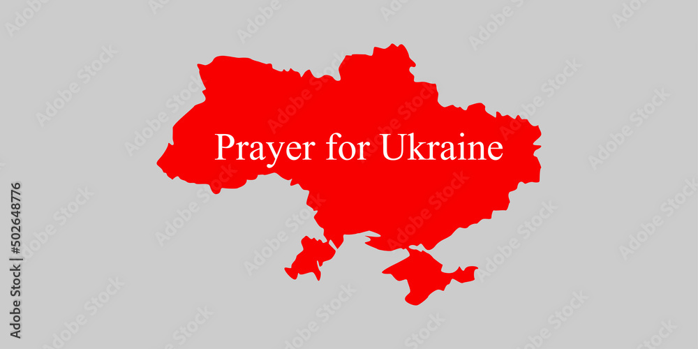 Map of Ukraine prayer for Ukraine vector illustration
