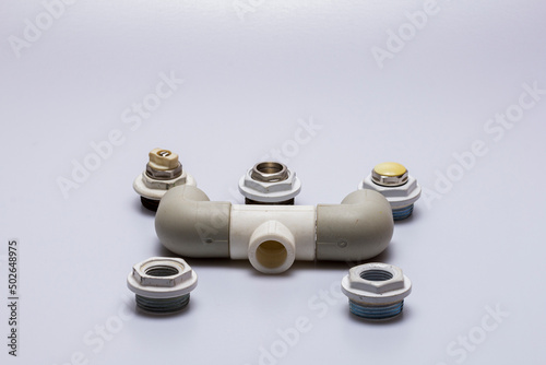 Process valves and valves made of plastic are parts of pipeline connections.+
