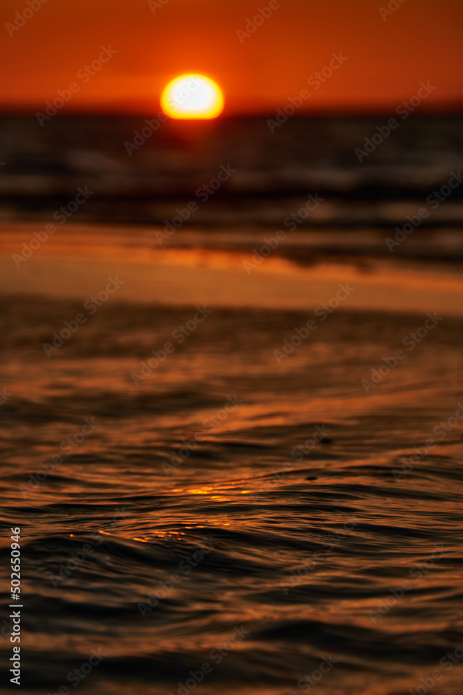 Fototapeta premium sunset at baltic sea vibrant scenery