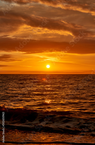 sunset at baltic sea vibrant scenery
