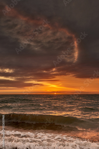 sunset at baltic sea vibrant scenery