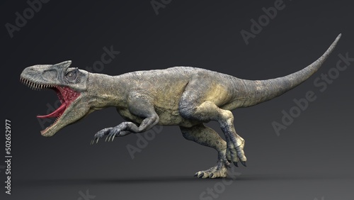 Allosaurus dinosaur of background. 3d rendering