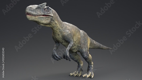 Allosaurus dinosaur of background. 3d rendering © racksuz