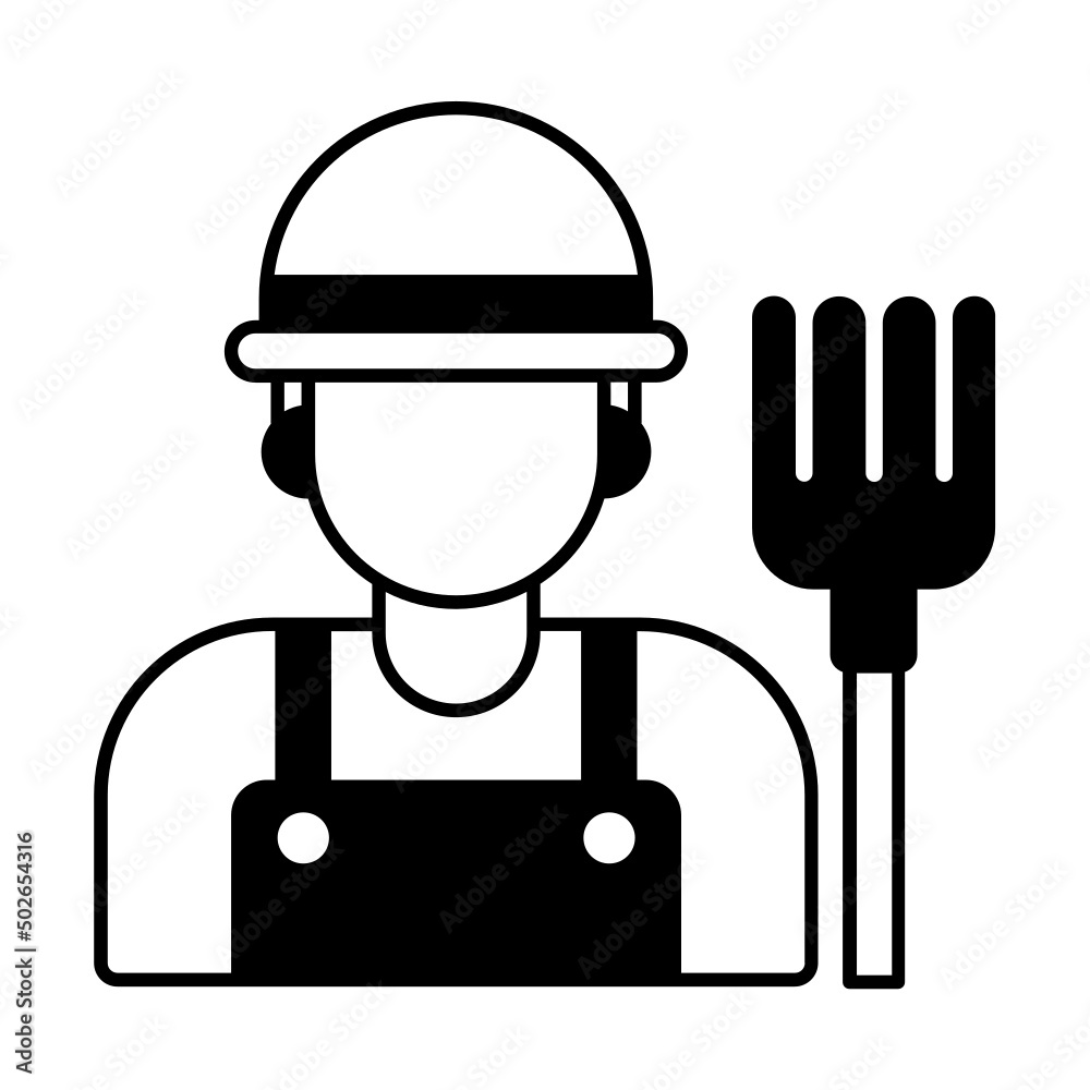 Rancher vector icon design, Farming and Agriculture symbol, village life Sign, Rural and Livestock stock illustration, farmworker or agricultural worker Concept