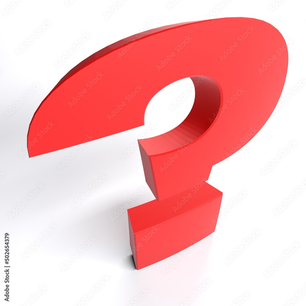 Red question mark isolated on white background - 3D rendering illustration Red question mark isolated on white background - 3D rendering illustration