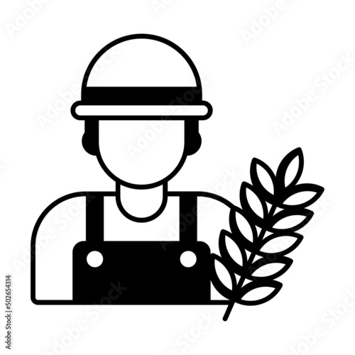 farmhand vector icon design, Farming and Agriculture symbol, village life Sign, Rural and Livestock stock illustration, Sharecropper Concept