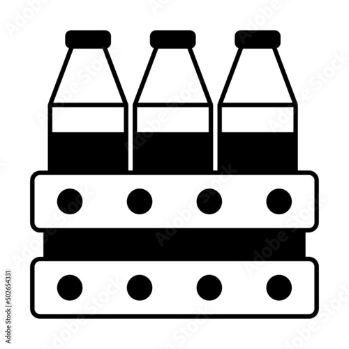 Dairy Farm Supplies vector icon design, Farming and Agriculture symbol, village life Sign, Rural and Livestock stock illustration, Pintie crates Concept