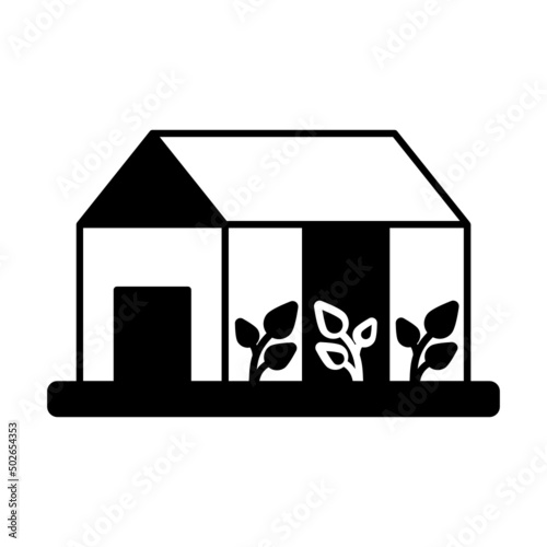 hothouse vector icon design, Farming and Agriculture symbol, village life Sign, Rural and Livestock stock illustration, Greenhouse Concept