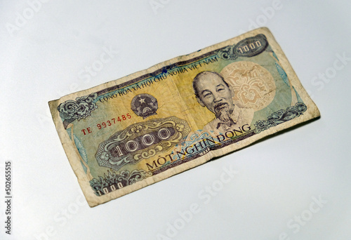 Vietnamese dong. Vietnamese currency. High quality photo. 