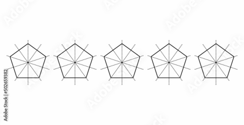 five lines of symmetry of regular pentagon