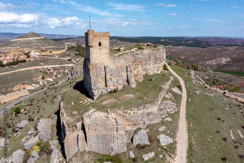 Homenaje tower of Castle Atienza medieval fortress of the twelfth century Spain. photo