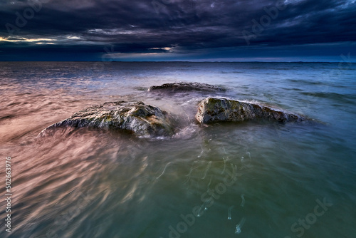 Fototapeta Naklejka Na Ścianę i Meble -  rocky baltic seascape in the evening