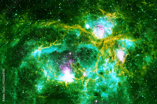 Bright green nebula. Elements of this image furnished by NASA © Artsiom P