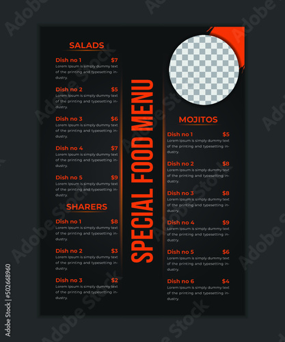 Vector template for Delicious fast food menu restaurant flyer