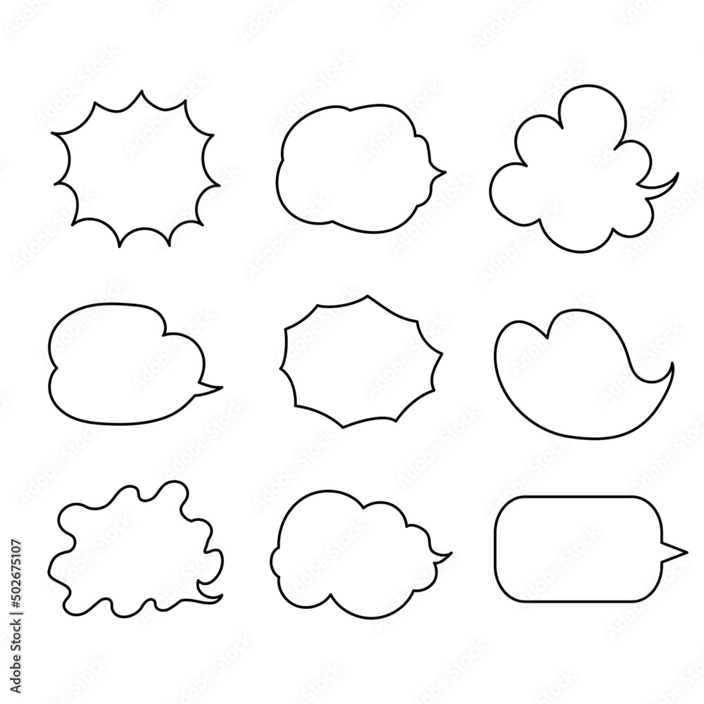 Fototapeta premium 右吹き出し（モノクロ）