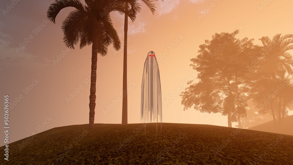 Fototapeta premium white ghost in the dark