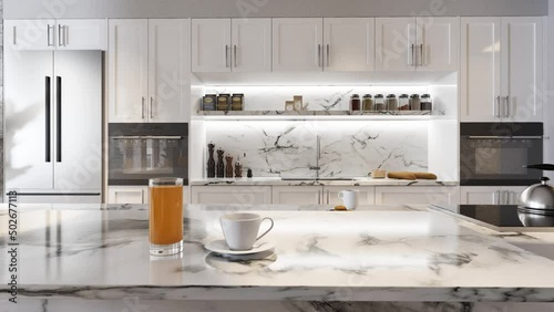 quartz and marble, kitchen countertop interior design 