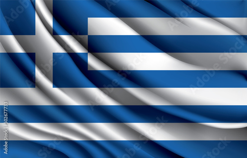 greece national flag waving realistic vector illustration photo