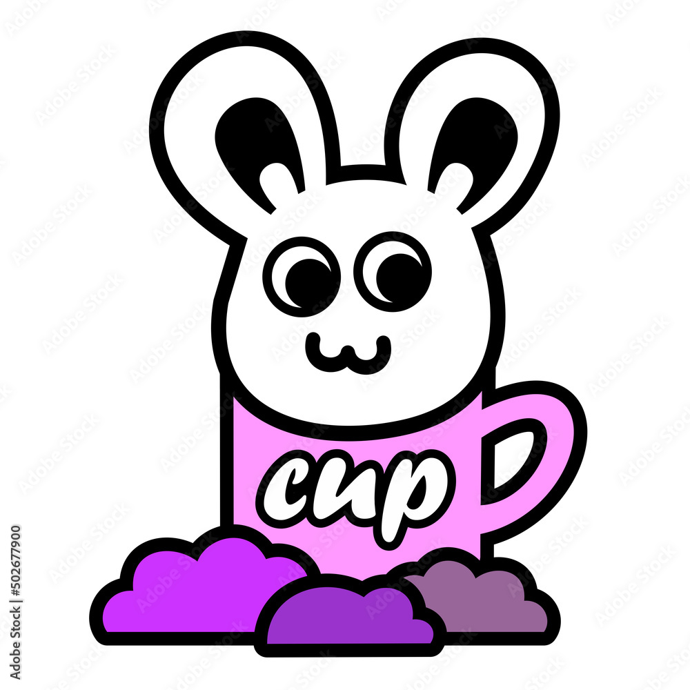 rabbit in cup cartoon rabbit in cup cartoon