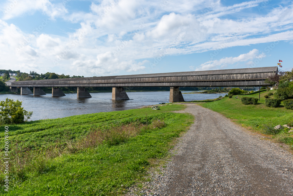 The longest cover bridge of the world at Hartland, New Brunswick, Canada