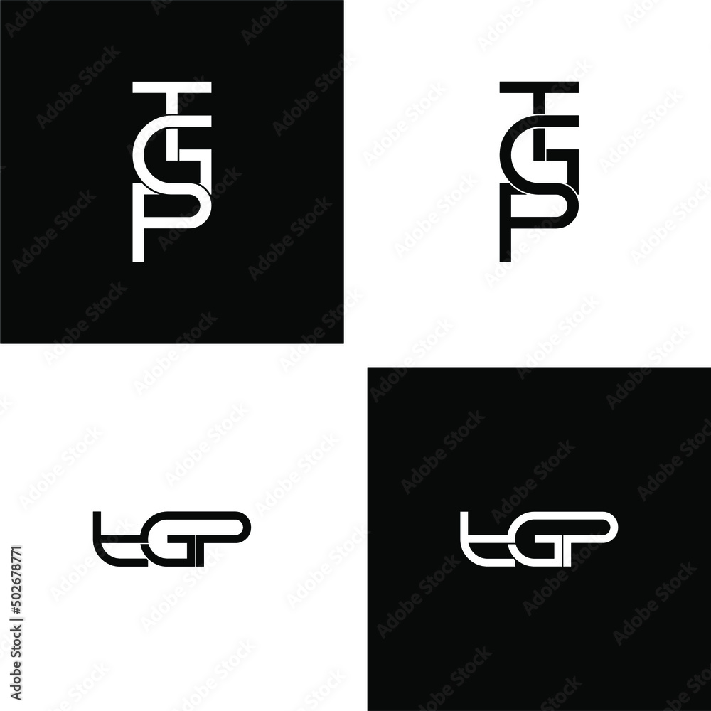tgp letter original monogram logo design set tgp letter original monogram logo design set