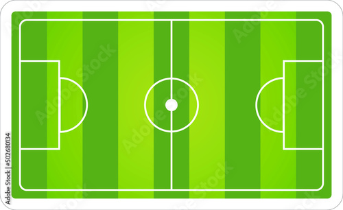 Top view of soccer field or football pitch in green and white color  Vector illustration.