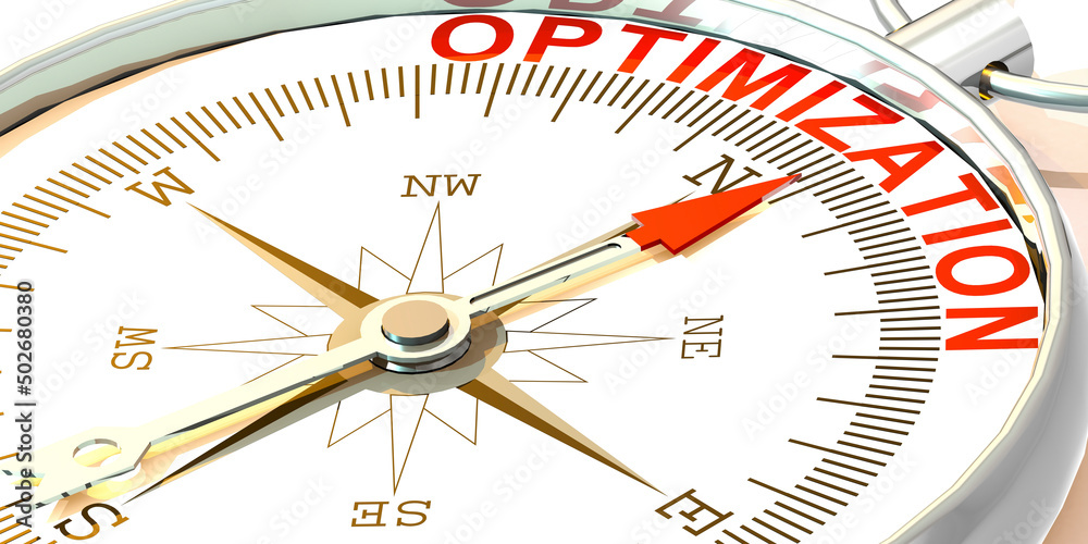 Metal compass with optimization word Metal compass with optimization word