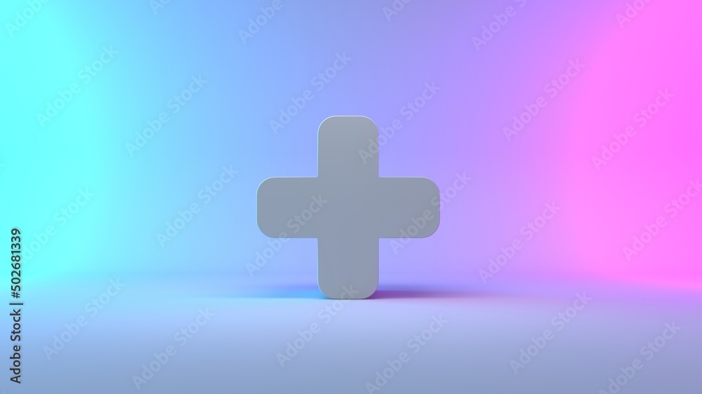 Abstract geometric figures. Three-dimensional X isolated on blue-pink background with empty space. 3D render High resolution Abstract geometric figures. Three-dimensional X isolated on blue-pink background with empty space. 3D render High resolution