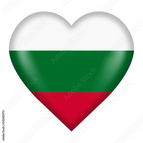 Free Download Bulgaria flag heart button isolated on white with clipping path 3d illustration - GFXLoad