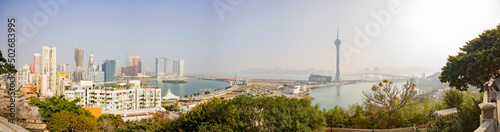 Sunny view of the famous Macau tower