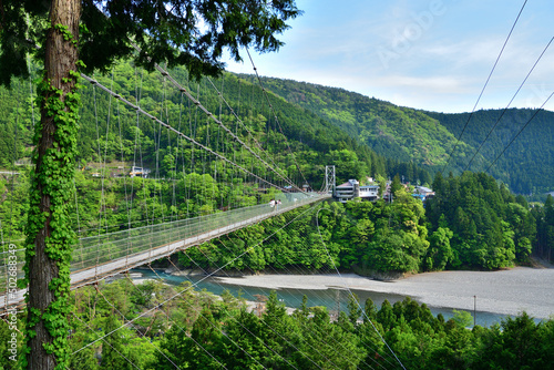 谷瀬の吊り橋の風景