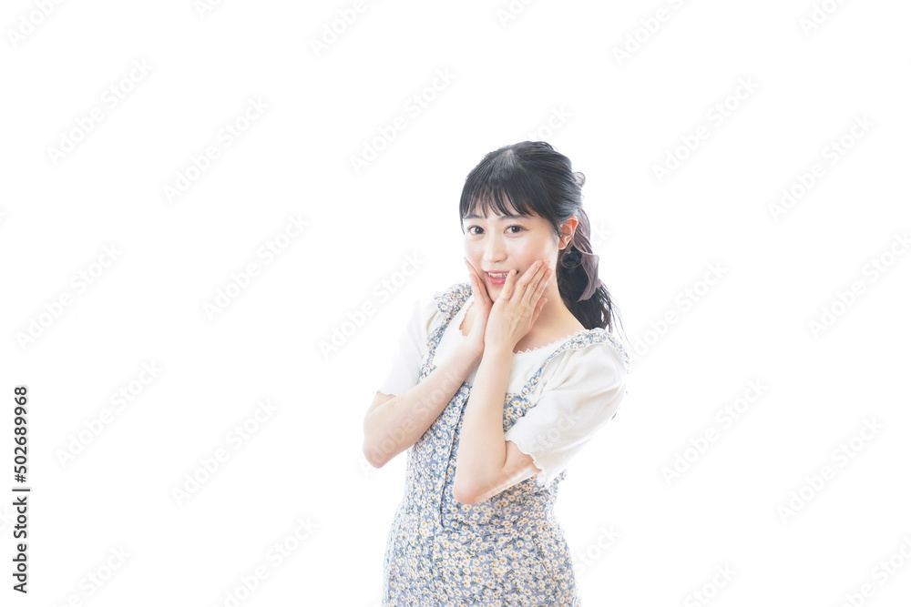 Young woman's casual portrait with smile Young woman's casual portrait with smile