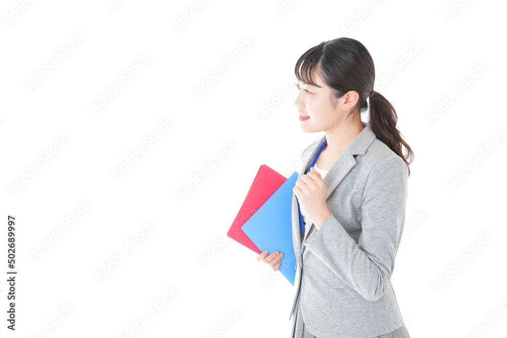 Young Business Woman carrying a file Young Business Woman carrying a file