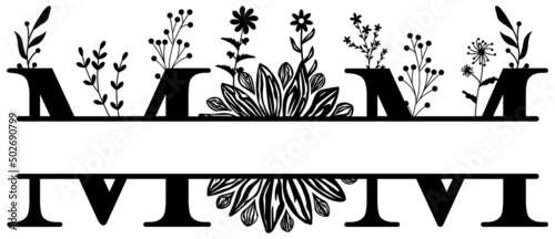 Floral Mom Monogram Vector