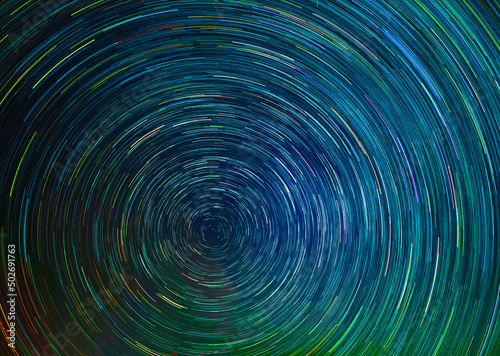 Colourful Star trails taken in a above Suburban Sydney Sky NSW Australia