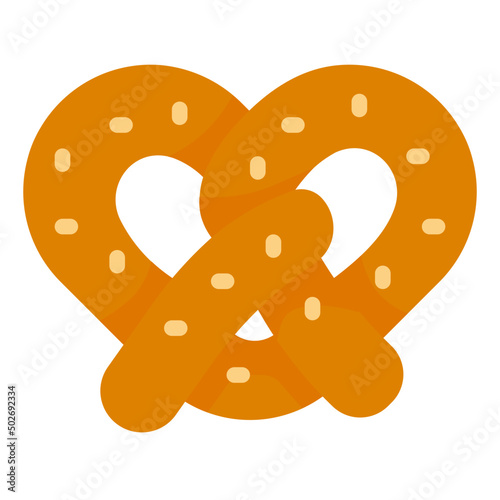pretzel flat icon