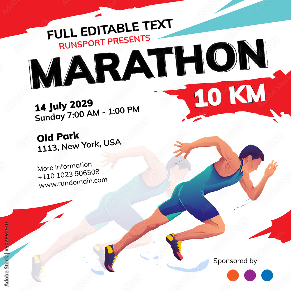 Marathon Flyer Design Template Adobe Stock