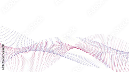 Abstract Red-purple dashed curve curved wavy background.