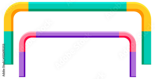 Playground parallel bars on white background